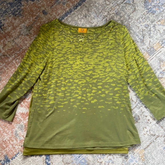 Ruby Rd Petite Large Camo Bling 3:4 Top & Tank - Picture 1 of 6